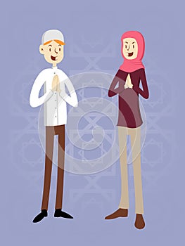 Moslem Couple Illustration photo