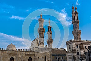 Moslem m,osque skyline with blue sky, Cairo,  Egypt