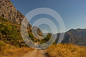 Mosor Mountains in Omis, Croatia, Adriatic Sea, Dalmatia