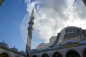 Mosque against a cloudy sky in Iistanbul