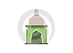 Mosque building sign. Simple flat illustration