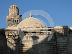 A mosque in the center of the old town of Baku, Azerbaijan