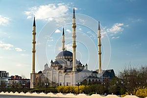 Mosque, Central park in Grozny City.