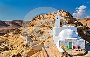 Mosque at Chenini, a a fortified Berber village in Southern Tunisia