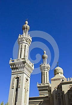 Mosque with clear blue sky