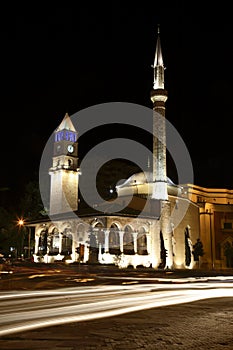 Mosque and clock tower in Tirana