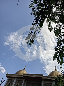 mosque dome and Blue Sky and soft cloud