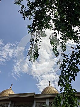 mosque dome and Blue Sky and soft cloud