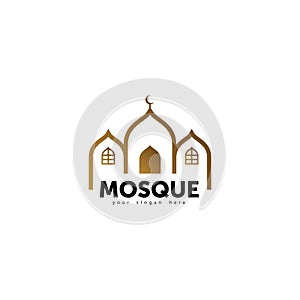 Mosque. dome of the mosque abstract symbol. vector design logotype.