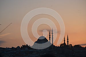 Mosque at dusk in istanbul