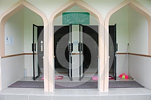 Mosque entrance at Himmafushi Island Maldives