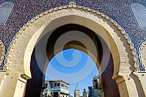 mosque in fes morocco, photo as background