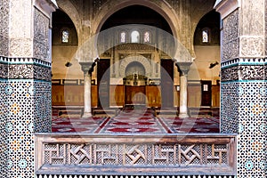 mosque in fes morocco, photo as background