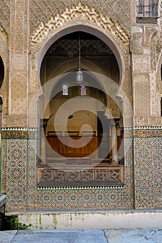 mosque in fes morocco, photo as background