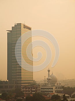 Mosque and high rise building