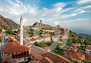 The mosque and houses of Kruja Albania Europe photo