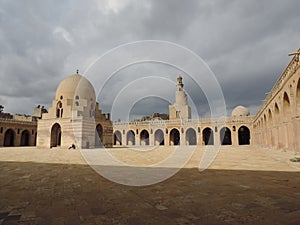 Mosque of Ibn Tulun in Cairo, Egypt - Holy Islamic site - Ancient architecture- Africa religious trip photo