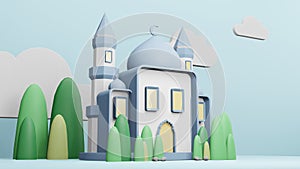 Mosque Islamic display 3d illustration 3D rendering