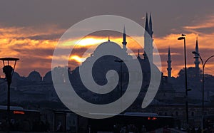 Mosque in Istanbul at sunset