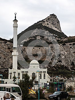 Rock of Gibraltar and Ibrahim-al-Ibrahim Mosque