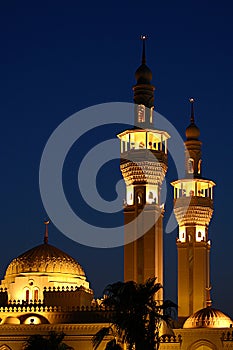 Mosque lights at night