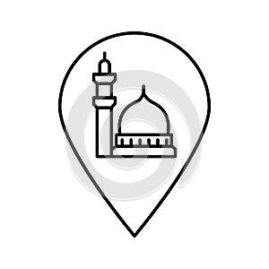 Mosque location Isolated Vector icon which can easily modify or edit