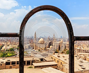 The Mosque-Madrassa of Sultan Hassan, view from the Citadel fence, Cairo, Egypt