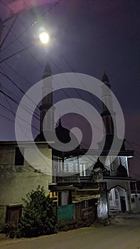 Mosque during Maghrib prayer time