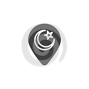 Mosque map pointer vector icon