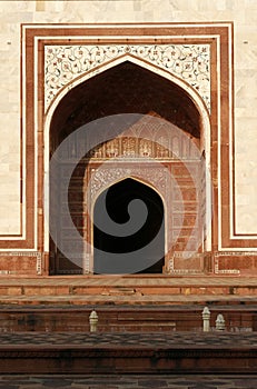 Mosque (masjid) entrance next to Taj Mahal, India