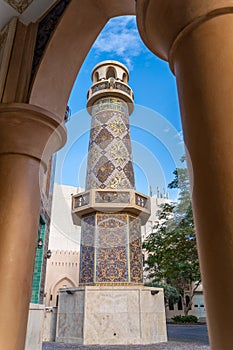 Mosque minaret in Katara Cultural Village in Doha, Qatar