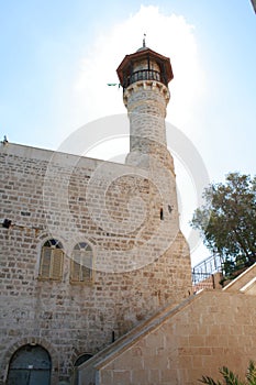 Mosque minaret tower in jaffo