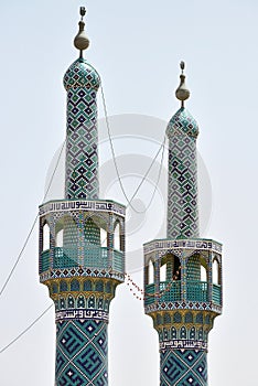 Mosque minarets of Yazd, southern Iran