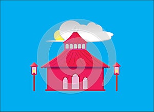 Mosque on the moon or langgar