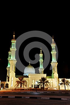 Mosque in night in United Arab Emirates photo