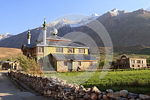 The mosque in Padum town in Zanskar valley (India) photo