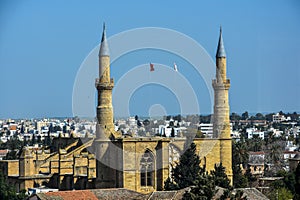 Mosque and panoramic view of Nicosia, Cyprus