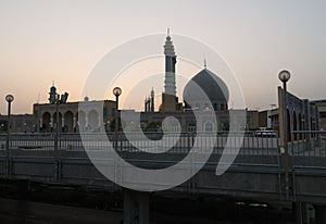 Mosque in Qom. Sunrise in Iran