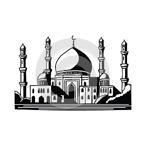 Mosque silhouette vector illustration