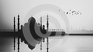 Mosque silhoutte, vector backgound