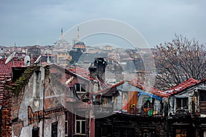 Mosque and Slums of Istanbul, Turkey