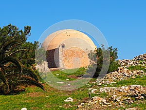 The Mosque of Sultan Ibrahim At The Fortezza Or Fort Of Rethymno Crete Greece