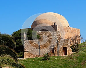 The Mosque of Sultan Ibrahim At The Fortezza Or Fort Of Rethymno Crete Greece