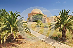 The mosque of Sultan Ibrahim inside the Venetian fortress of Rethymnon, Crete Greece