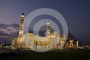 Mosque Sultan Qaboos in night, Salalah, Oman