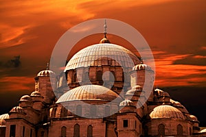 Mosque sunset photo