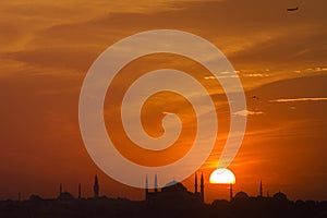 Mosque and sunset photo