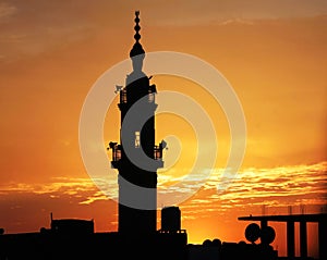 Moschee Sonnenënnergang An An 