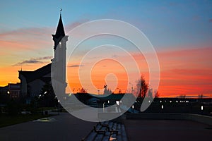 Mosque `Tauba` at sunset. Naberezhnye Chelny. Russia.