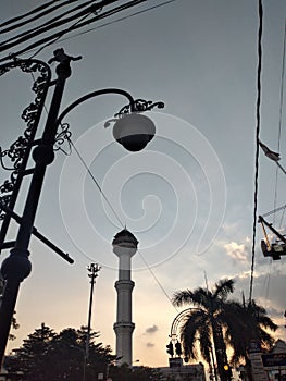 mosque tower in the afternoon